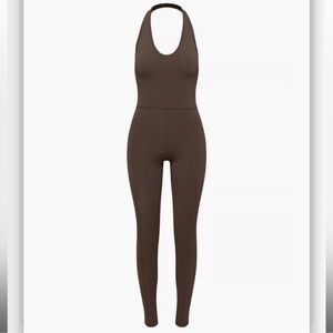 TNA Brown Halter Jumpsuit